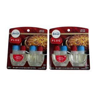 New Limited Edition Febreze Plug Baked Cinnamon Apples Scented Oil  4 refills